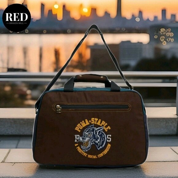 PUMA x STAPLE Messenger Bag Vintage Varsity Embroidered Duffel School Travel - Picture 6 of 11